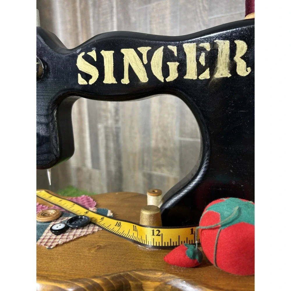 Vintage Wooden Singer Sewing Machine Display Table‎ Sewing Decor